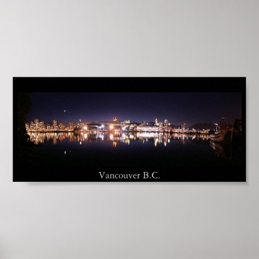 Vancouver Night Panorama Poster (Vorne)