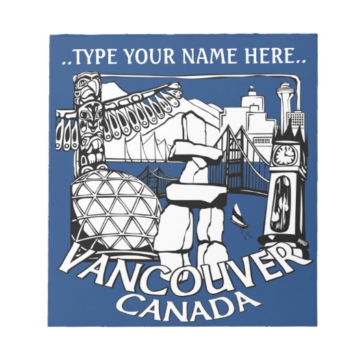 Vancouver Notepad Personalisiert Vancouver Souveni Notizblock (Vorderseite)