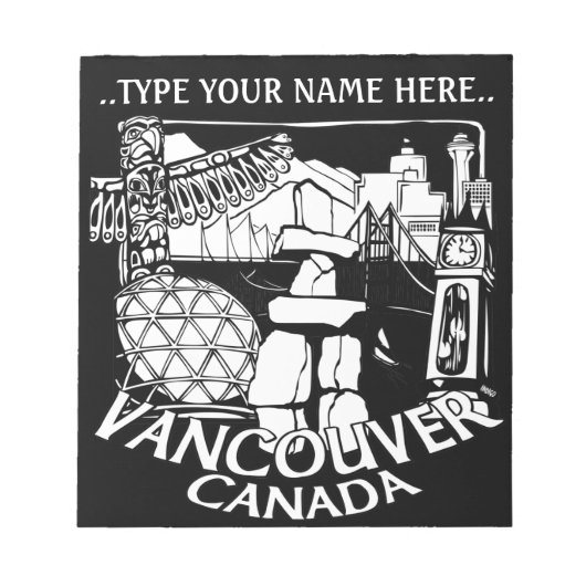 Vancouver Notepad Personalisiert Vancouver Souveni Notizblock (Vorderseite)