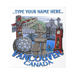 Vancouver Notepad Personalisiert Vancouver Souveni Notizblock