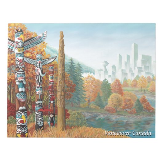 Vancouver Notepad Vancouver Totem Polen Souvenir Notizblock (Vorderseite)