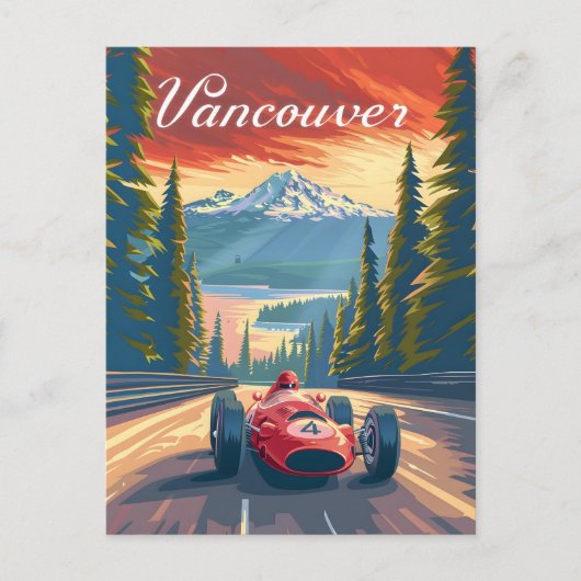 Vancouver Oldtimer-Rennwagen Postkarte (Vorderseite)