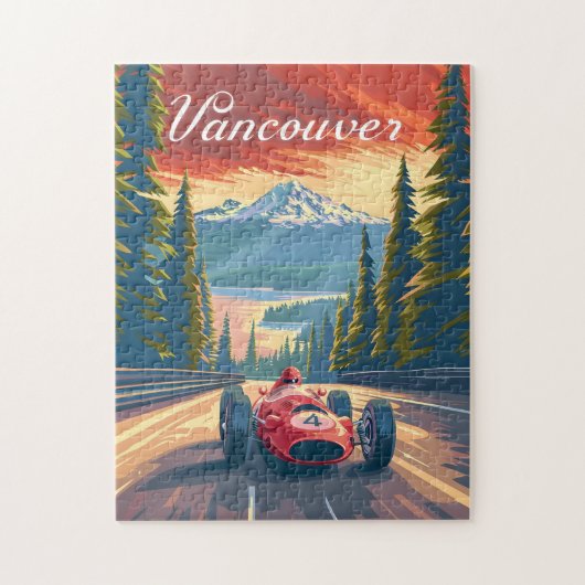 Vancouver Oldtimer-Rennwagen Puzzle (Vertikal)