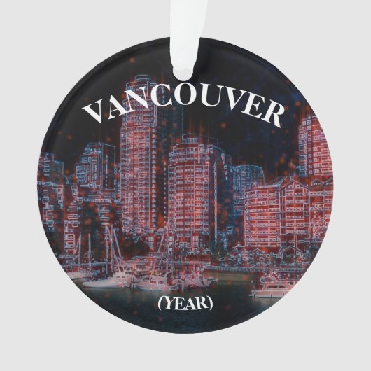 Vancouver Panoramic Souvenir Weihnachtsdekoration Ornament (Vorderseite)