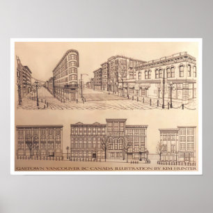 Vancouver Poster Gastown Illustration Art Collecti
