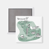 Vancouver Poster - grün Magnet (Vorderseite/Rückseite)