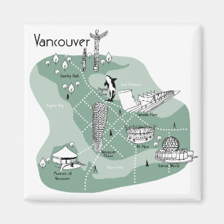 Vancouver Poster - grün Magnet