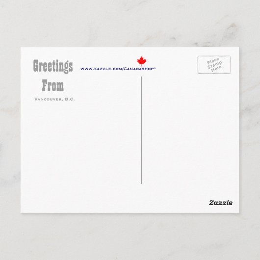 Vancouver Postkarte (Rückseite)