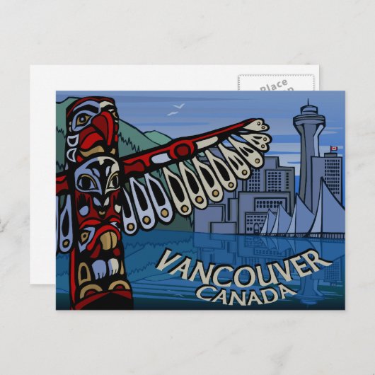 Vancouver Postkarten Totem Loch & Sehenswürdigkeit (Vorne/Hinten)