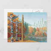 Vancouver Postkarten Totem Pole Landschaft Postkar (Vorne/Hinten)