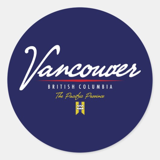 Vancouver Script Runder Aufkleber (Vorderseite)