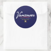 Vancouver Script Runder Aufkleber (Tasche)