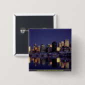 Vancouver-Skyline, Britisch-Columbia, Kanada Button (Vorne & Hinten)