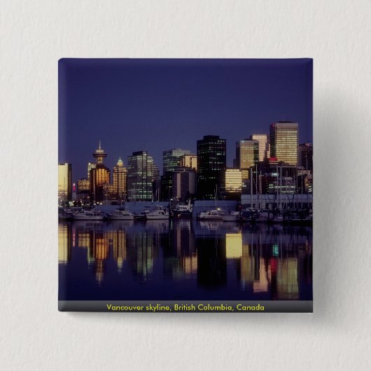 Vancouver-Skyline, Britisch-Columbia, Kanada Button (Vorderseite)