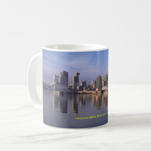 Vancouver-Skyline, Britisch-Columbia, Kanada Kaffeetasse (Vorderseite Links)