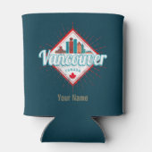 Vancouver Skyline British Columbia Retro Kanada Dosenkühler (Rückseite)