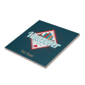 Vancouver Skyline British Columbia Retro Kanada Fliese (Seite)