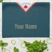 Vancouver Skyline British Columbia Retro Kanada Geschirrtuch (Gefaltet)