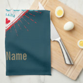 Vancouver Skyline British Columbia Retro Kanada Geschirrtuch (Viertel Falte)