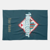 Vancouver Skyline British Columbia Retro Kanada Geschirrtuch (Horizontal)