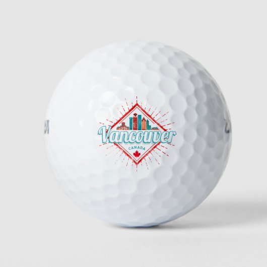 Vancouver Skyline British Columbia Retro Kanada Golfball (Vorderseite)