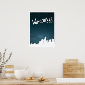Vancouver Skyline by night - Poster (Küche)