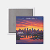 Vancouver Skyline Canada Sunset Travel Magnet (Vorderseite/Rückseite)