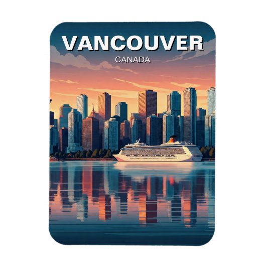 Vancouver Skyline Canada Travel Magnet (Vertikal)