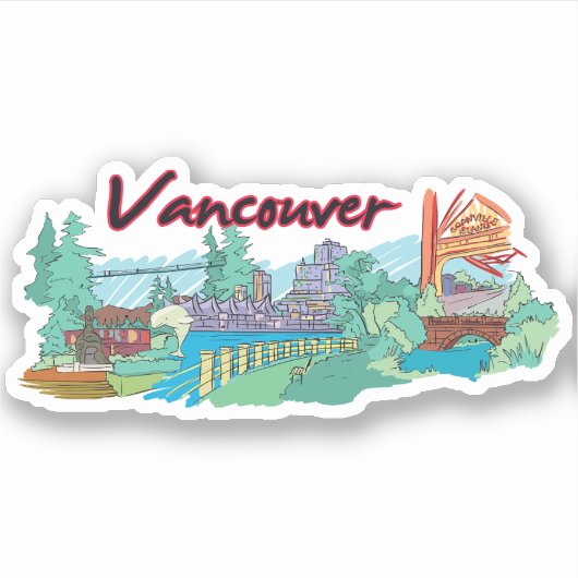 Vancouver Skyline | Kanada Aufkleber (Vorderseite)