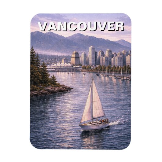 Vancouver Skyline Kanada Reise Magnet (Vertikal)