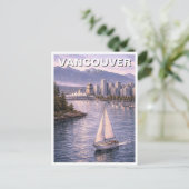 Vancouver Skyline Kanada Reise Postkarte (Stehend Vorderseite)