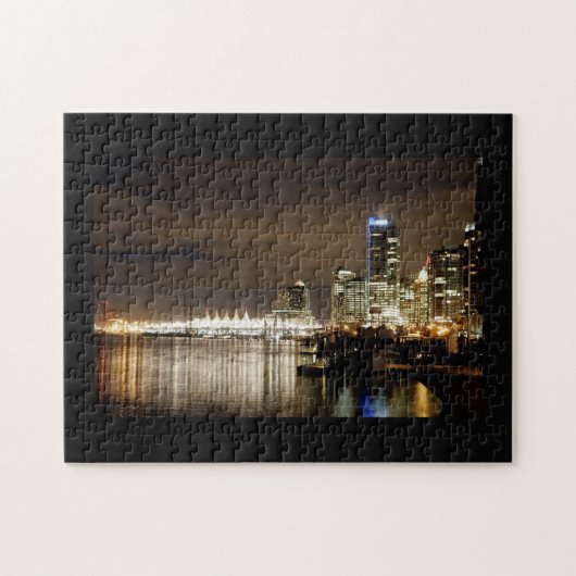 Vancouver-Skyline nachts Puzzle (Horizontal)