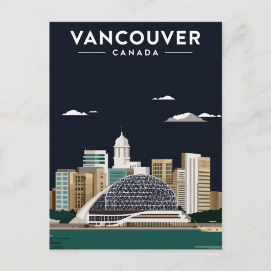 Vancouver Skyline Night Elegance Postkarte (Vorderseite)