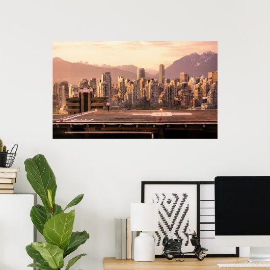Vancouver Skyline Sunrise Panorama Poster (Heimbüro)