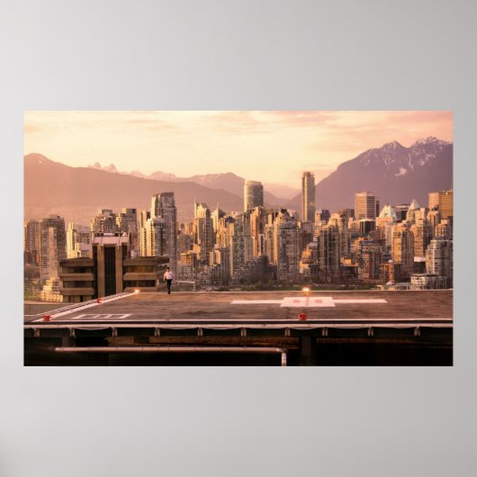Vancouver Skyline Sunrise Panorama Poster (Vorne)