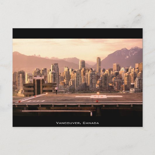 Vancouver Skyline Sunrise Panorama Postkarte (Vorderseite)