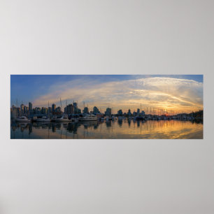 Vancouver Skyline - Yachthafen bei Sunset Poster