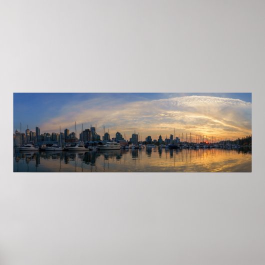 Vancouver Skyline - Yachthafen bei Sunset Poster (Vorne)