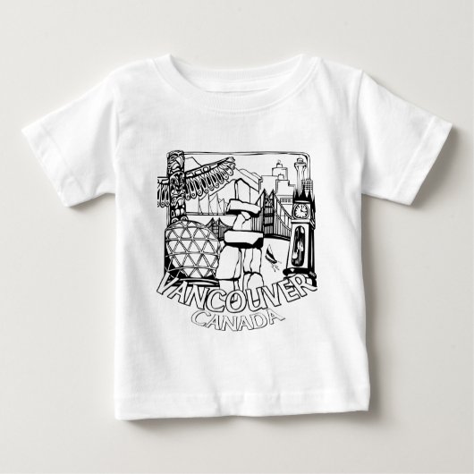 Vancouver Souvenir Baby T - Shirt Sehenswürdigkeit (Vorderseite)