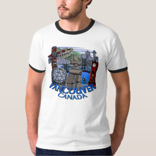 Vancouver-Souvenir-Männer-T-Shirt Landmark Art Tee