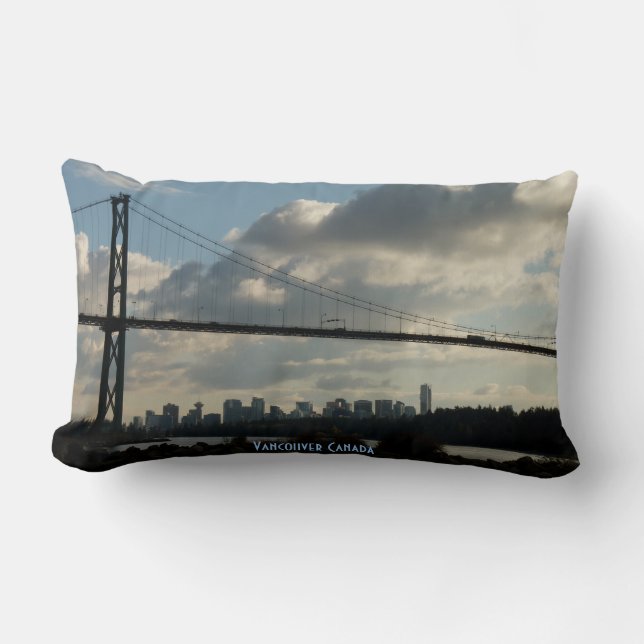 Vancouver Souvenir Pillow Löwen Gate Bridge Gesche Lendenkissen (Vorderseite)