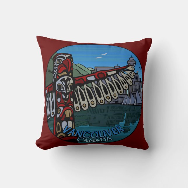 Vancouver Souvenir Pillow Vancouver Sehenswürdigke Kissen (Vorderseite)