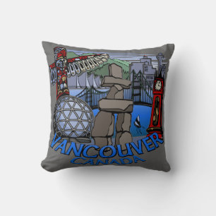 Vancouver Souvenir Pillow Vancouver Sehenswürdigke Kissen