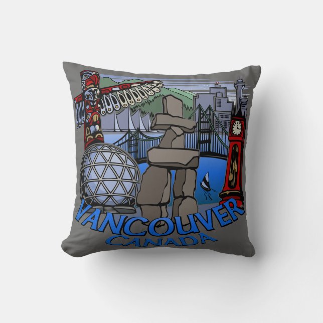 Vancouver Souvenir Pillow Vancouver Sehenswürdigke Kissen (Vorderseite)