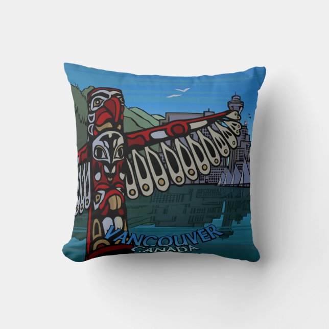 Vancouver Souvenir Pillow Vancouver Sehenswürdigke Kissen (Vorderseite)