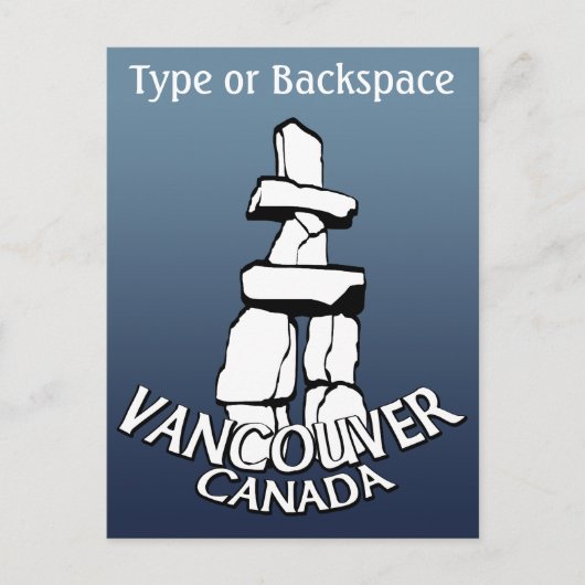 Vancouver Souvenir Postkarten Custom Inukshuk Card (Vorderseite)