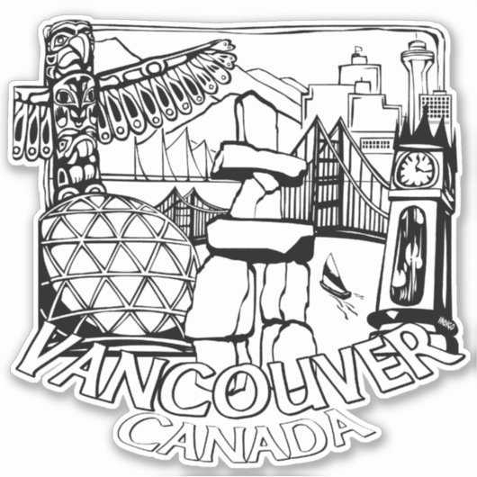 Vancouver Sticker Tribal Vancouver Sehenswürdigkei (Vorderseite)