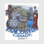Vancouver Sticker Tribal Vancouver Sehenswürdigkei (Blatt)