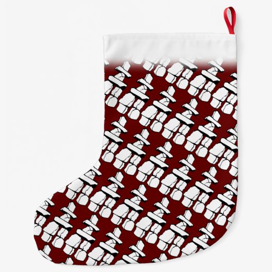 Vancouver Strumpf Inukshuk Weihnachtsfest Strumpf Großer Weihnachtsstrumpf (Rückseite)