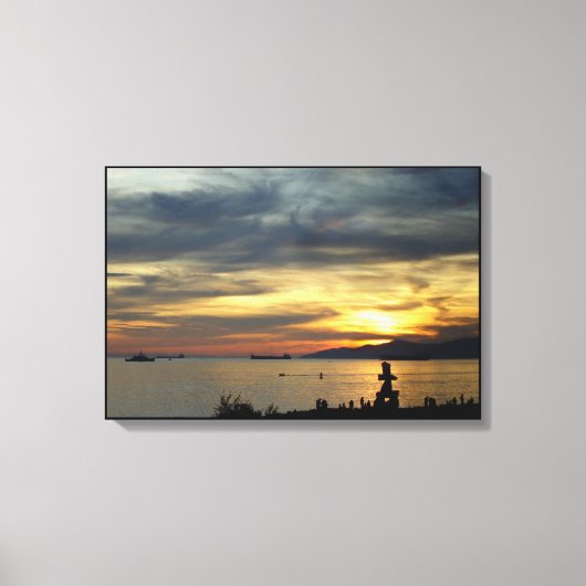 Vancouver Sunset Art Print Seascape Inushuk Leinwa Leinwanddruck (Vorderseite)